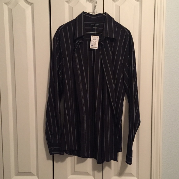 Black and white stripped button up - Picture 1 of 3